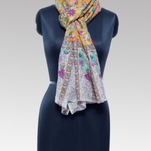 Yellow Floral Printed Stole