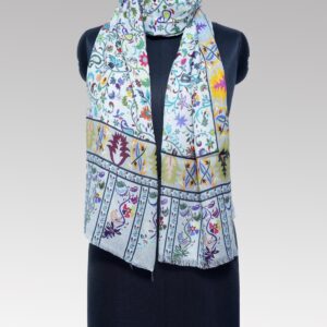 Light Grey Floral Printed Stole